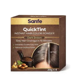 Sanfe QuickTint Instant Hair Color Powder - 20gm | Mess-Free Instant Touch-Ups | Hair Color Powder | Grey Hair Coverage 