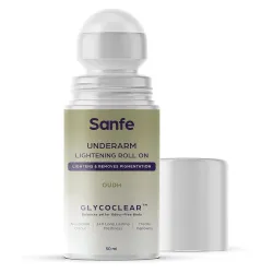 Sanfe Underarm Lightening Roll-On Oudh 50ml (5% AHA & Glycolic Acid)
