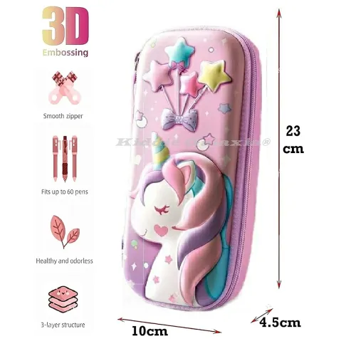 Image of Sanghariyat 3D Unicorn Pencil Case, Cute Large Capacity Pen Box, Girls