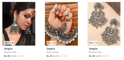 Image of Sangria Women's Earrings Starting at ₹99