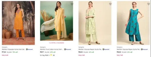 Image of Sangria Women's Ethnic Sets upto 91% Discount