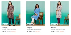 Sangria Womens Kurta Set at Minimum 80% Discount