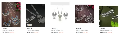 Image of Sangria Women's Silver Jwellery Starting @ ₹99