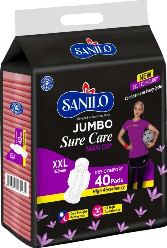 Image of SANILO Jumbo Sure Care Maxi Dry Trifold Sanitary Pad (PO40)