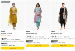Sanisa Womens Kurta Set @ Minimum 80% Discount