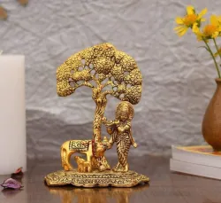 sanskaari Metal Krishna with Cow