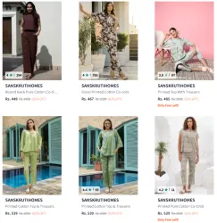 Sanskrutihomes Womens Co-Ords @ Minimum 80% Discount