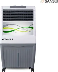 Sansui 35 L Room / Personal Air Cooler 4-Way Air Deflection, Space Saver Design (Grey, White, Aero)