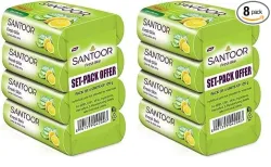 Santoor Aloe Vera & Lime Soap 125g * pack of 8