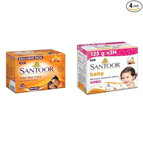 Image of Santoor Bathing Bar & Baby Soap Combo.