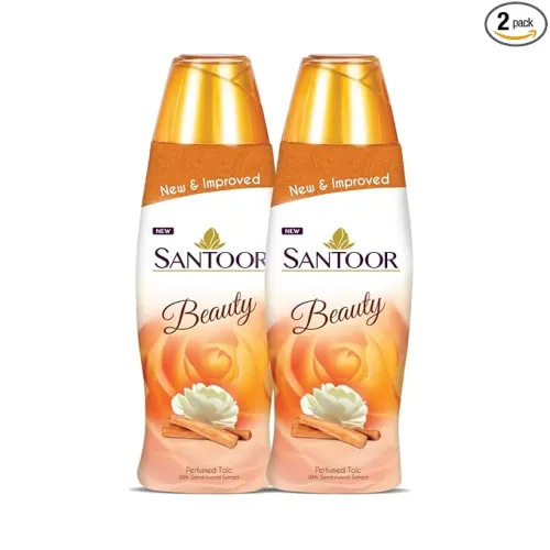 Image of Santoor Beauty Perfumed Talc with Sandalwood Extracts (150g, Pack of 2)