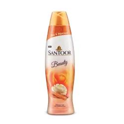 Santoor Beauty Talc with Sandalwood Extracts |  Sandal, Rose, Musk & Geranium Mint Fragrance| Absorbs Excess Moisture| D