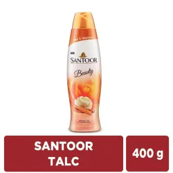 Santoor Beauty Talc with Sandalwood Extracts| Sandal, Rose, Musk & Geranium Mint Fragrance| Absorbs Excess Moisture