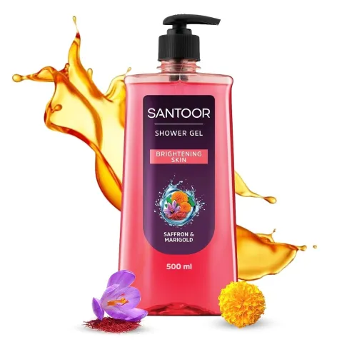 Image of Santoor Brightening Shower Gel With Natural Saffron & Marigold Extracts| 500ml