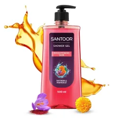 Santoor Brightening Shower Gel With Natural Saffron & Marigold Extracts For Men & Women