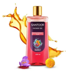 Santoor Brightening Shower Gel with Saffron & Marigold, 250ml