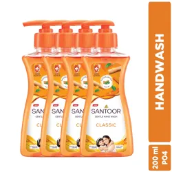 SANTOOR Classic Handwash- 200ml Pack Of 4