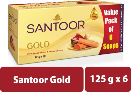 Image of Santoor Gold Bathing Bar Soap (6 x 125 g)