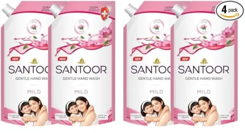 Image of Santoor Mild Gentle Hand Wash 675ml, Pack of 4 
