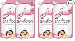 Santoor Mild Gentle Hand Wash 675ml, Pack of 4 