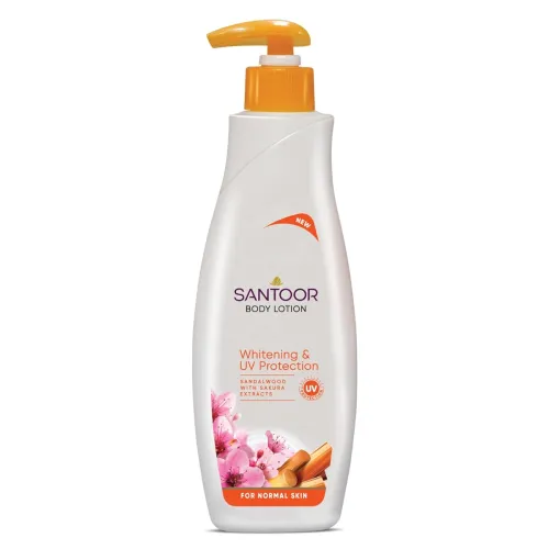 Image of Santoor Perfumed Body Lotion with Sandalwood & Sakura Extracts for Skin Whitening & UV Protection| Deep Moisturization &
