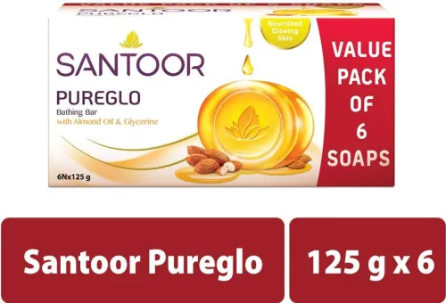 Image of SANTOOR PureGlo Glycerine Bathing Bar Soap 