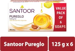 SANTOOR PureGlo Glycerine Bathing Bar Soap 