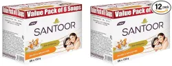 Santoor Sandalwood & Almond Milk Bath Soap (150g x 12)