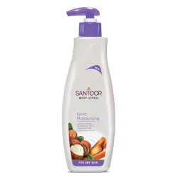 Santoor Perfumed Body Lotion For Extra Moisturising | With Sandalwood Extracts, Shea Butter & Glycerin | For Anti-aging 