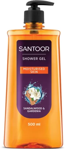 Image of SANTOOR Shower Gel Sandalwood and Gardenia Body Wash (500 ml)