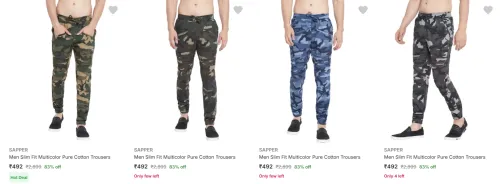 Image of Sapper Men's Trousers upto 83% Discount