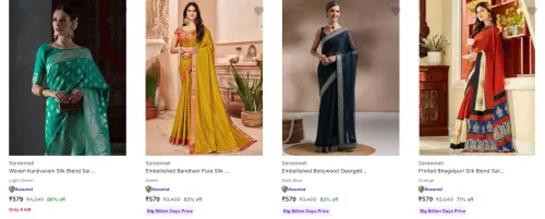 Image of Sareemall Women's Sarees upto 86% Discount