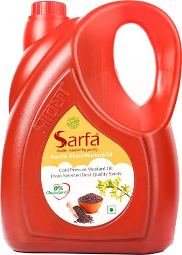 Image of Sarfa....Health insured by purity Kachi Ghani Mustard Oil 5L Mustard Oil Jar (5000 ml)