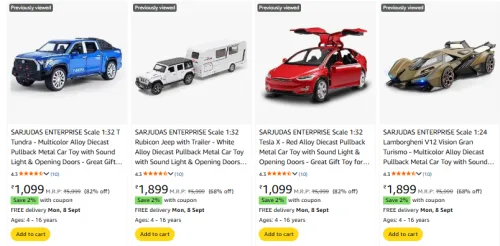 Image of SARJUDAS ENTERPRISE Toy Vehicle at minimum 60% Discount