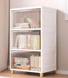 Sasimo 3-Door 3-Shelf Plastic foldable Cupboard