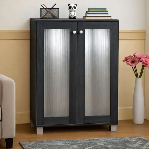 Image of Sasimo 4-Shelf Engineered Wood Shoe Rack Cabinet