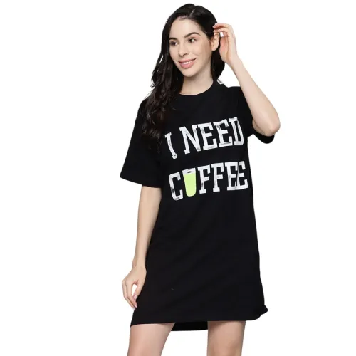 Image of SASSAFRAS Black I-Need-Coffee Sleepshirt
