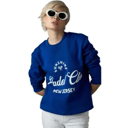 Sassafras Women Padel Club Printed Regular Fit Fleece Sweatshirt