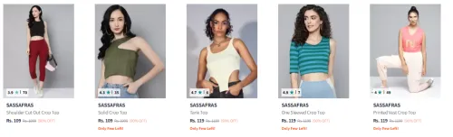 Image of Sassafras Women's Tops Starting At ₹109