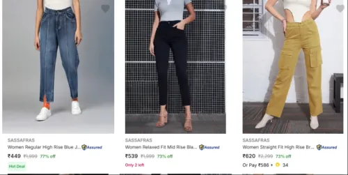 Image of Sassafras Women's Jeans at minimum 70% Discount
