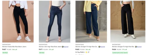 Image of Sassafras Women's Jeans upto 77% Discount