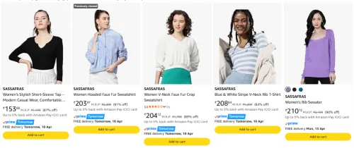 Image of SASSAFRAS womens sweatshirt Starting ₹153