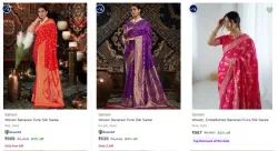Satrani Womens Sarees at minimum 84% Discount