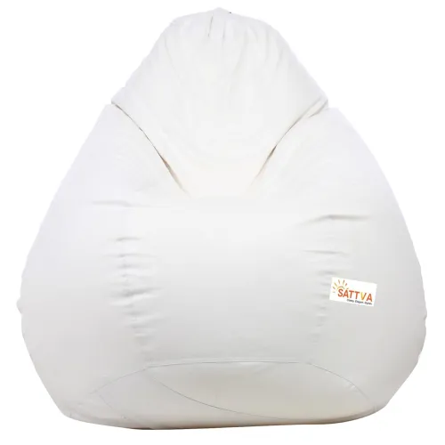 Image of Sattva Classic Bean Bag Cover Without Beans XXXL Size - White.