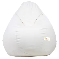 Sattva Classic Bean Bag Cover Without Beans XXXL Size - White.