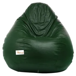 Sattva Classic Leatherette Bean Bag Cover (Without Beans) XXL Size - Dark Green