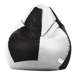 Sattva Classic Bean Bag Cover Without Beans XXXL Size Dual Colour - Black White