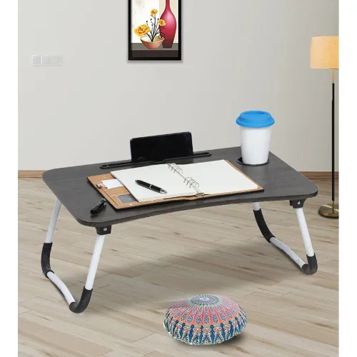 Image of Sattva Portable Folding Laptop Table with Cup Holder