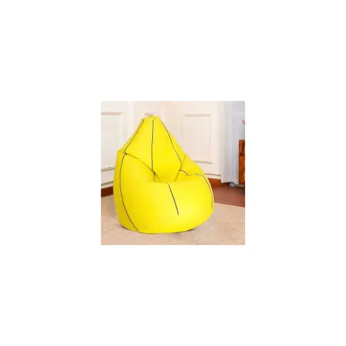 Image of Sattva Classic Piping XXXL Faux Leather Bean Bag (Pre-Filled)