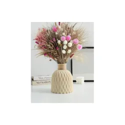 SATYAM KRAFT 1 Pcs Cream Flower Vase